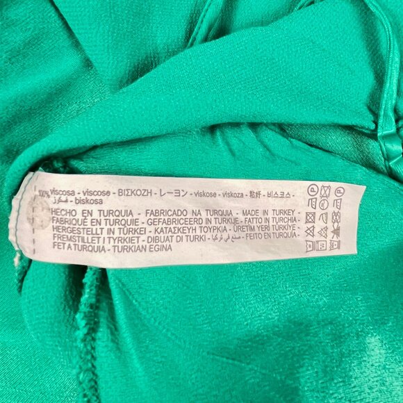 ZARA Green Cowl Neck Camisole Satin Look Draped Tank Top Size S - Picture 8 of 9